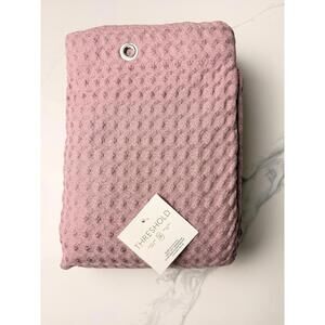 Threshold Waffle Shower Curtain Rose 72x84 Extra Long Cotton Blend New